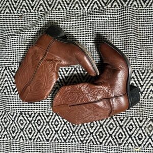 Brown Old West Leather Western Boots